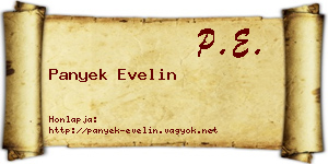 Panyek Evelin névjegykártya